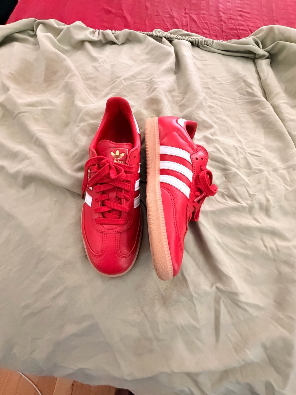 Adidas “UNISEX” Red Samba Sneakers with White Stripes - Picture 4 of 9